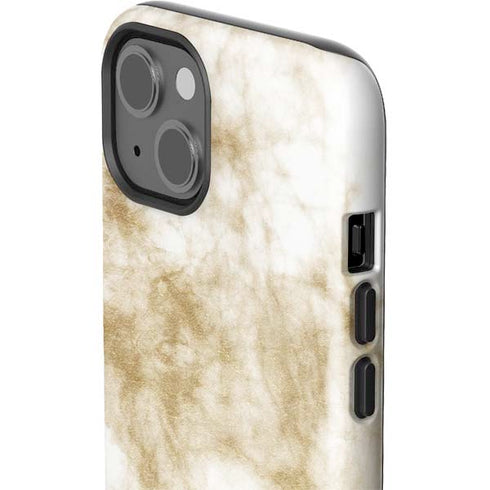 Gold and White Marble iPhone 15 Impact Case